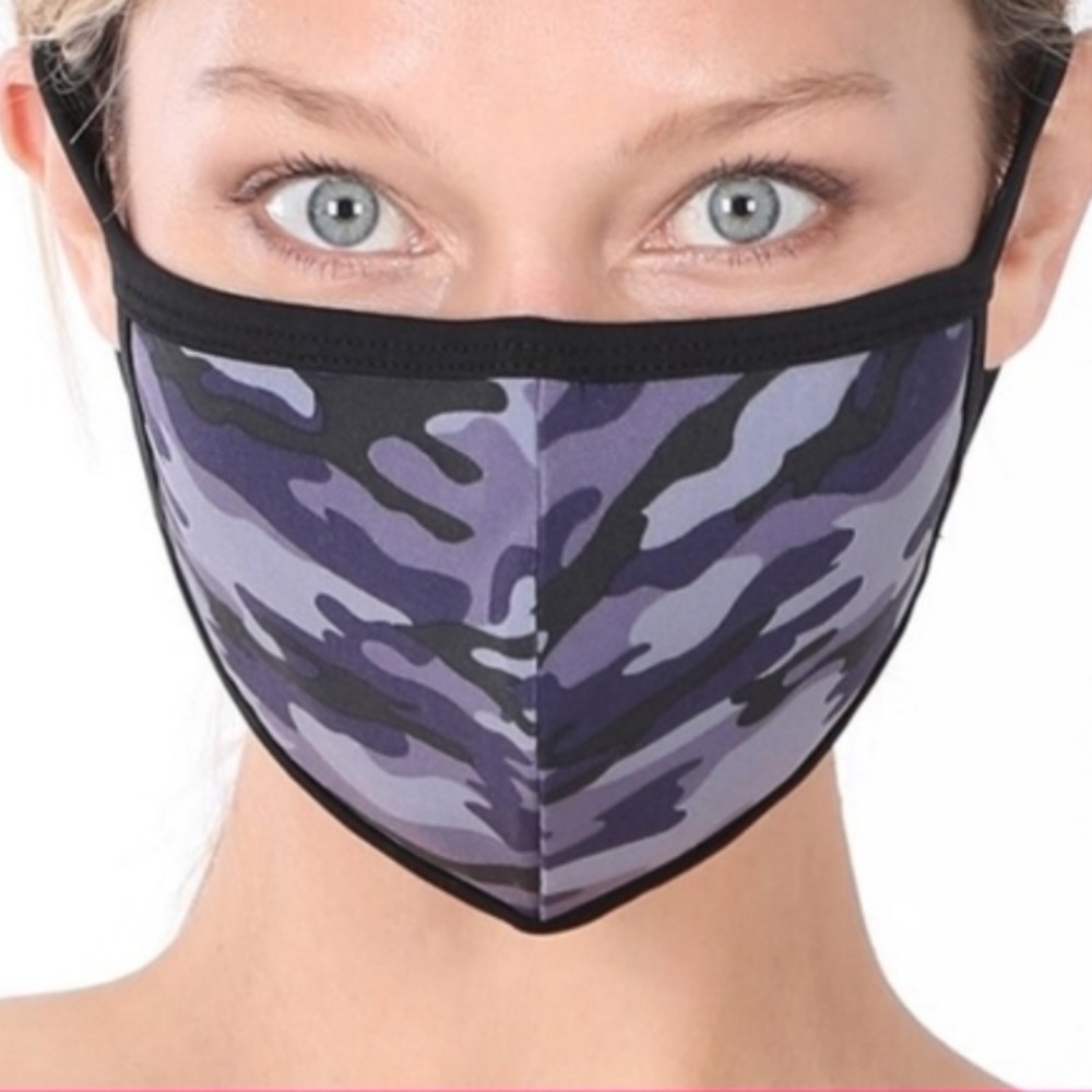 Zenana Purple Camouflage Face Mask
